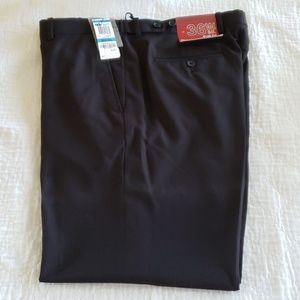 ALFANI "THE DEREK" FLAT FRONT SLIM FIT BLACK PANTS